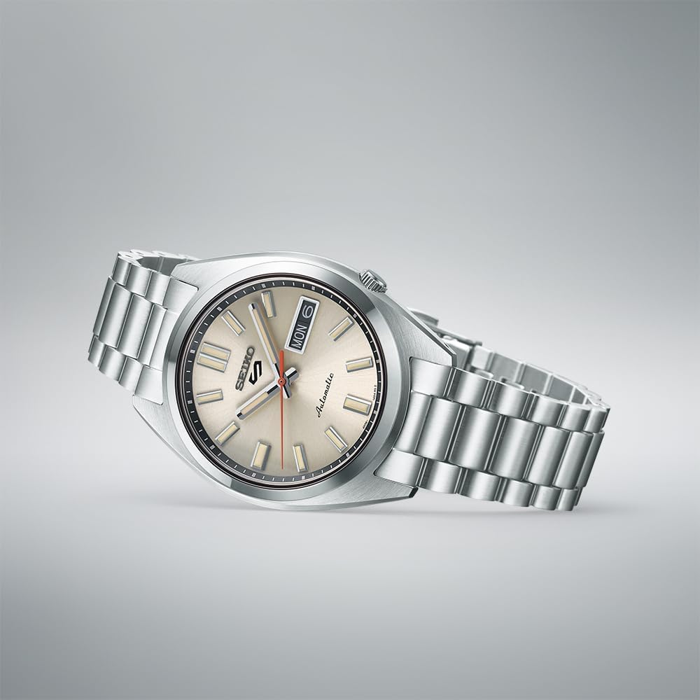Seiko 5 Sports SBSA257 Men's Mechanical Automatic Watch Ivory Dial Stainless Steel Calendar