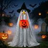 Ghost Outfit for Garden Goose Halloween Costume, with Shiny Sequin Decor, Decorative Accessories Statue Atmosphere Prop, Holiday Yard Decorations Cute