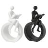 Plastic Reading Figurines Statue Modern Abstract Art Sculpture Collectibles Bookshelf Decorations for Home Office Bedroom