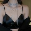 Diamond-encrusted Multi-layer Long Fringe Necklace European and American Exaggerated Necklace Elegant High-sense Fashion Sweater Chain