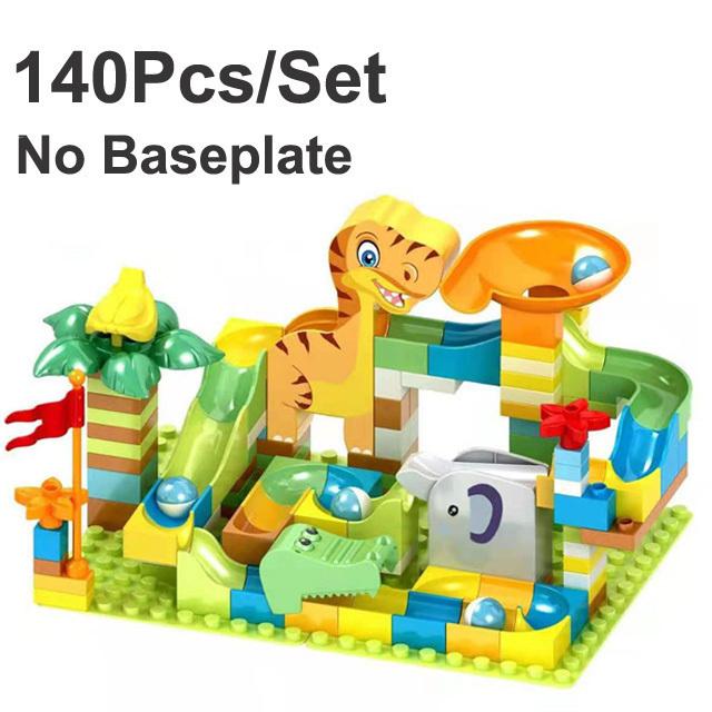 90-200PCS DIY Assembly Marble Race Run Big Block Construction Building Blocks Funnel Slide Bricks Educational Toys For