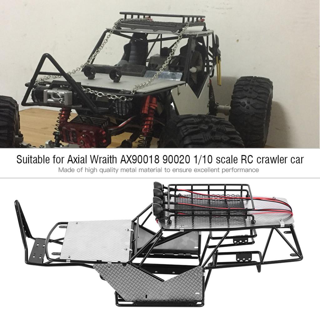 Металлический каркас с защитной пластиной, багажник на крышу, фары для Axial Wraith AX90018 90020 110 RC-автомобиля