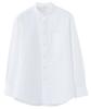 Seven Uniform GH7021-0 White Large Long Sleeve Stand Collar Shirt with Oxford Closure, Restaurant Uniform