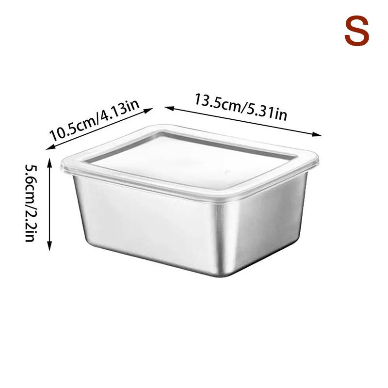 Stainless Steel Plate With Lid Food Grade Thickened Food Storage Containers Baking Dish For Oven Kitchen Cooking Tools