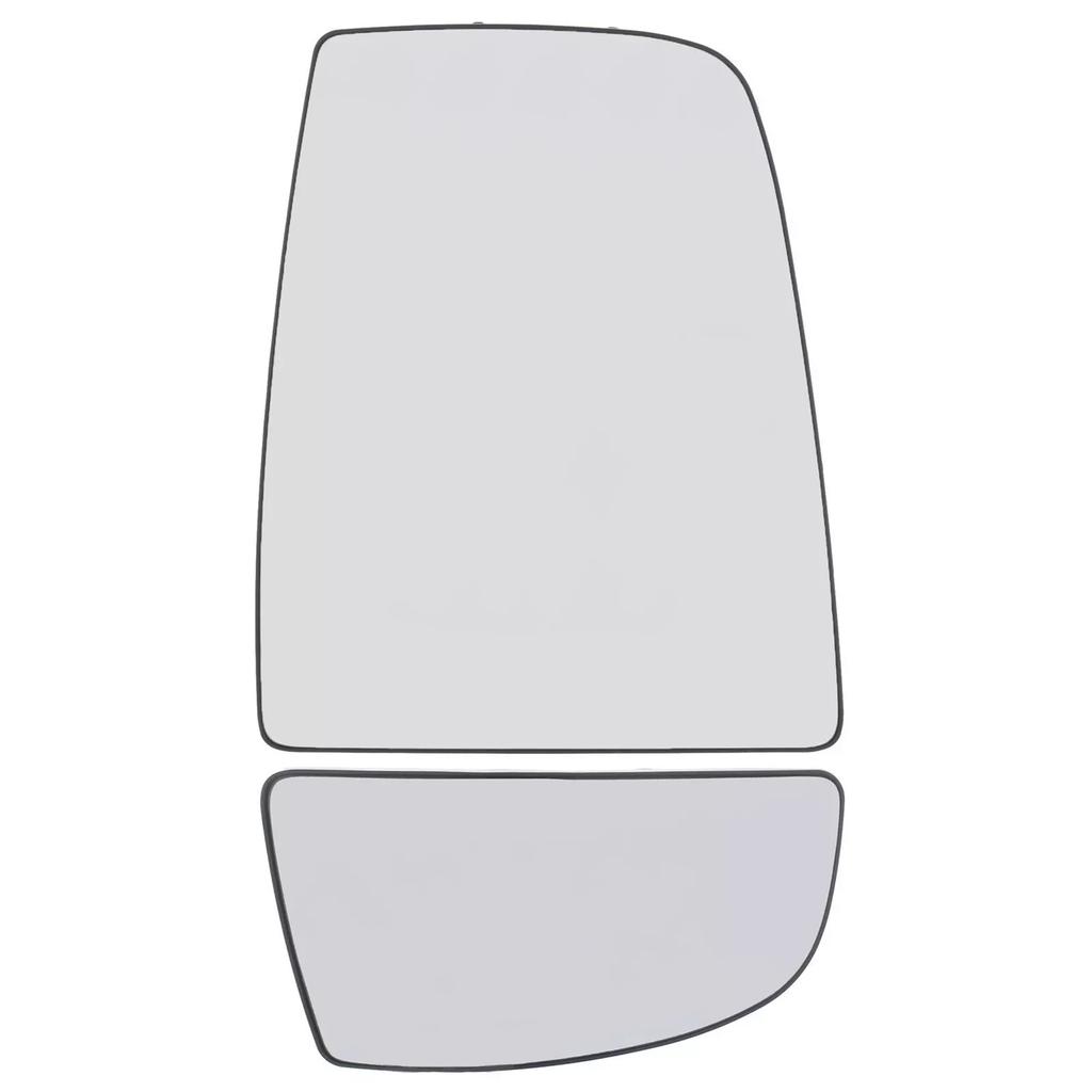Верхнее и нижнее стекло зеркала Ford Transit MK8, пассажирская сторона, левое выпуклое, с задней пластиной
