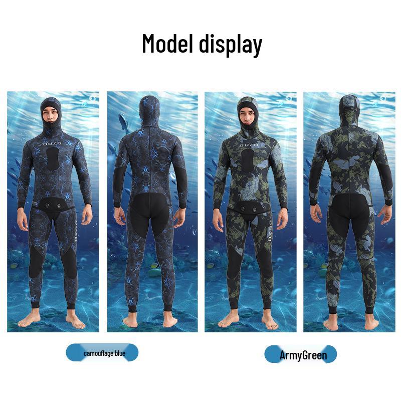 Men's 3mm Quick-Dry Hunting & Surfing Suit - Two-Piece Cold-Proof Sunscreen Freediving Suit