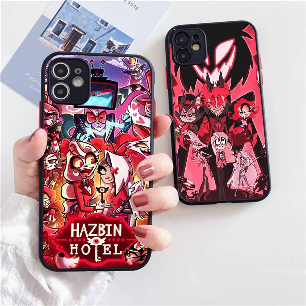 H-Hazbin Hotel Матовый Чехол для Телефона Для iPhone 16 15 14 11 12 13 Mini Pro Max X XR XS ударопрочный