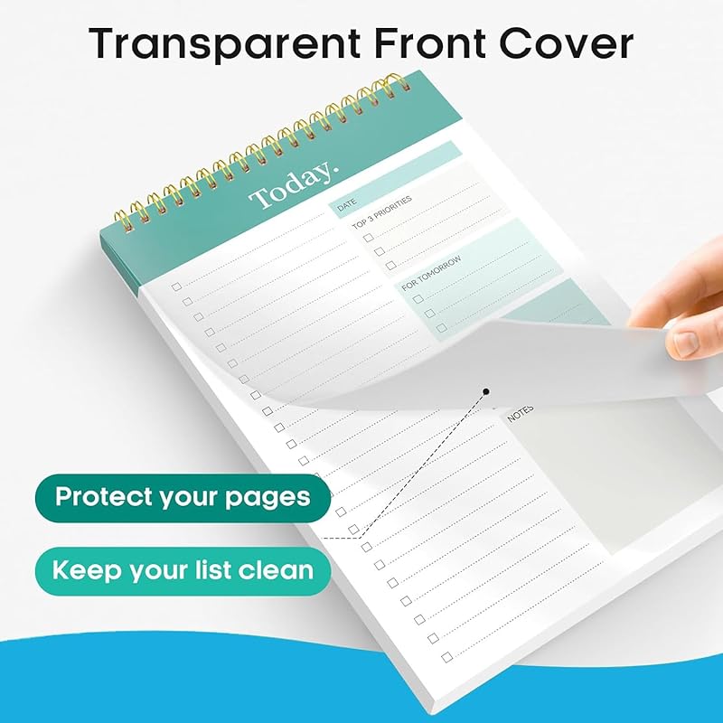 Accuprints A5 To Do List Notepad - Daily Planner Undated 50 Sheets/100 Pages Tear Off, 5.8"" X 8.2"" | Planning Memo Pad