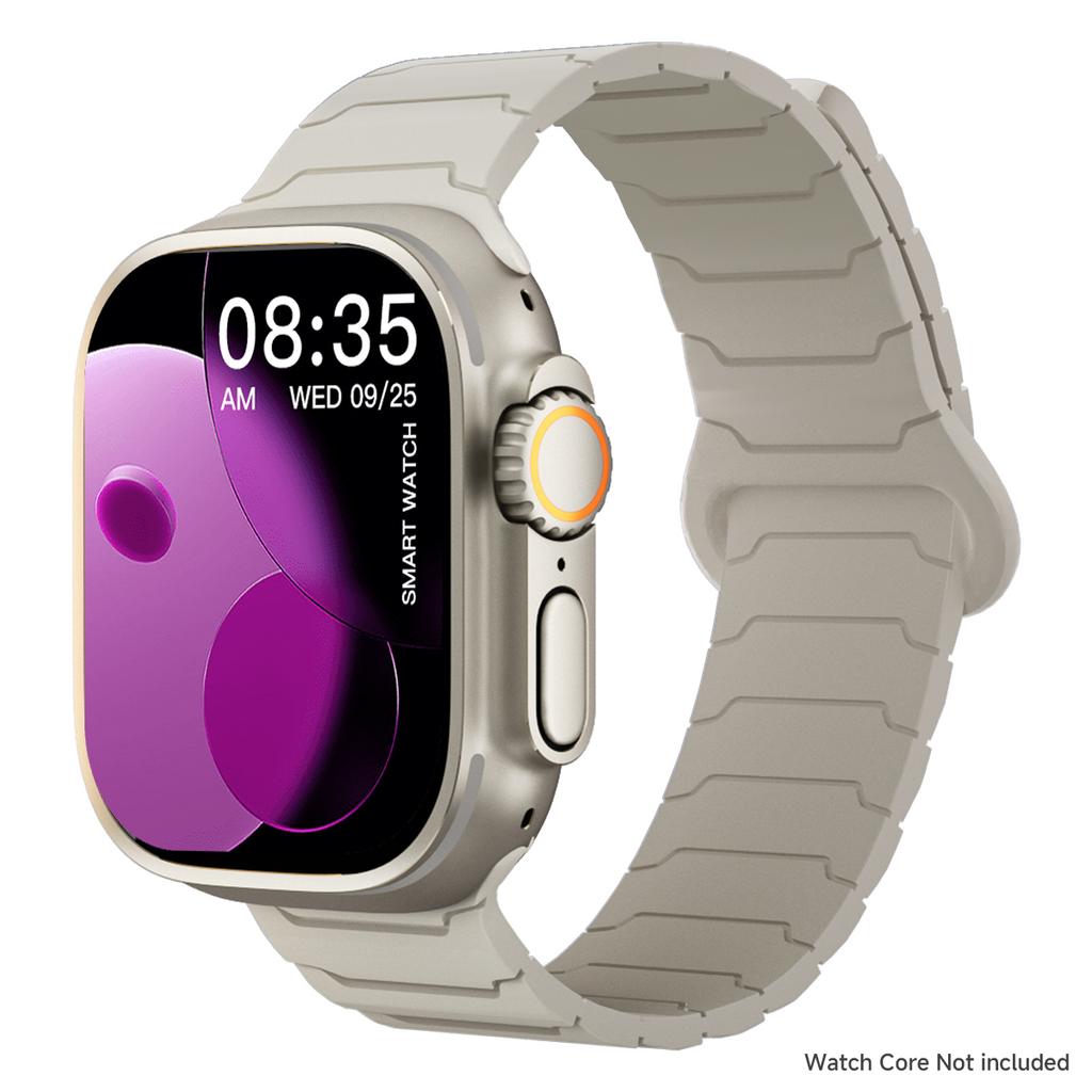 Двухцветный ремешок для Apple watch ultra 3 49 мм 45 44 38 40 мм Магнитный спортивный ремешок для iwatch 11 10 9 8 7 6 5 4 se3 Силиконовый браслет