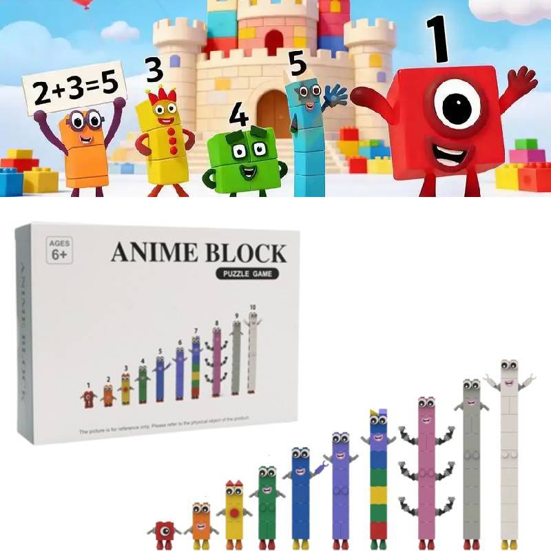 Блоки Numberblocks с пластиковыми деталями для DIY-игр на вечеринке и детских игр