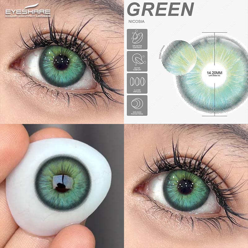 Eyeshare Цветные контактные линзы 1 пара коричневые натуральные линзы для очков фиолетовые модные контактные линзы синие линзы зеленые годовые контактные линзы