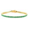 Изумрудный теннисный браслет - серебро 925 пробы с золотым покрытием