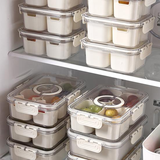 Контейнер для хранения продуктов с крышкой и ручкой Прозрачный органайзер для закусок Влагостойкий кухонный контейнер для орехов, конфет, печенья, сухофруктов