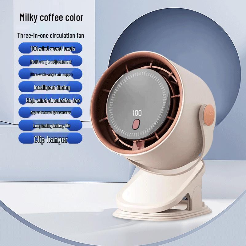 USB Rechargeable Multifunctional Desktop Clip Fan for Dorms & Homes