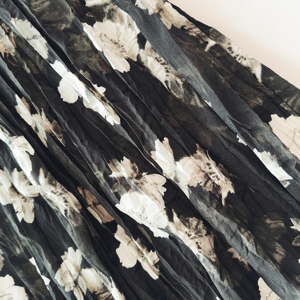 Женская юбка, винтажная плиссированная юбка до половины тела, весенне-летняя повседневная юбка с принтом и принтом