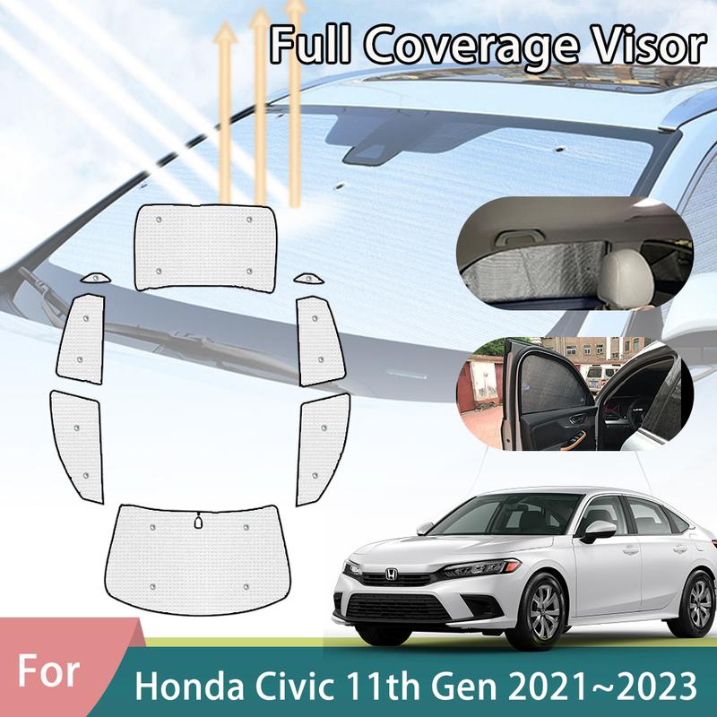 For Honda Civic 11th Gen FE Sedan - Car Full Coverage Sunshades Anti-UV Window Sun Visors Windshield Covers Accessories