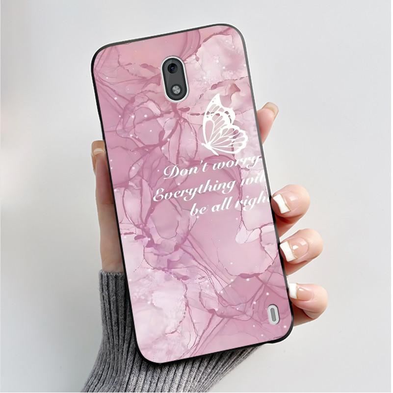 Чехол с рисунком для Nokia 2 / Nokia 2.2 / Nokia 2.1 Fundas Мягкий силиконовый Черный корпус Чехол Милый Цветочный Мультяшный Корпус Capa