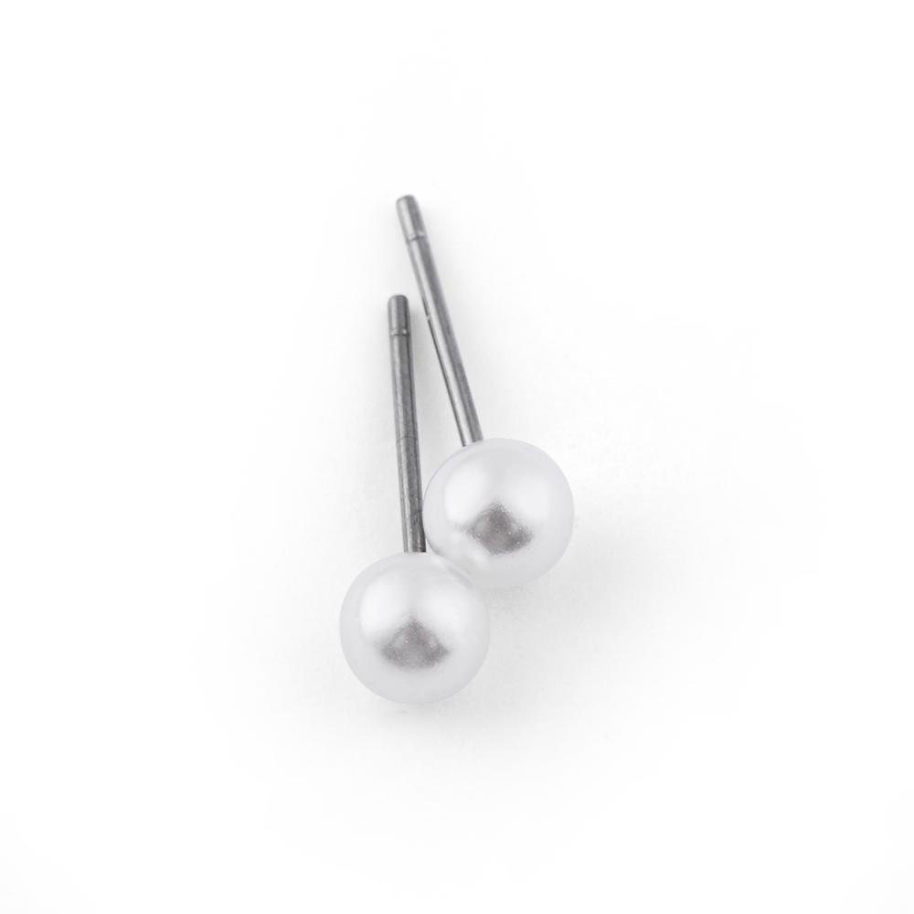 4mm 5mm 6mm 8mm 10mm 12mm Wedding Engagement Fashion Pearl Earrings Round Shape Elegant Ear Stud