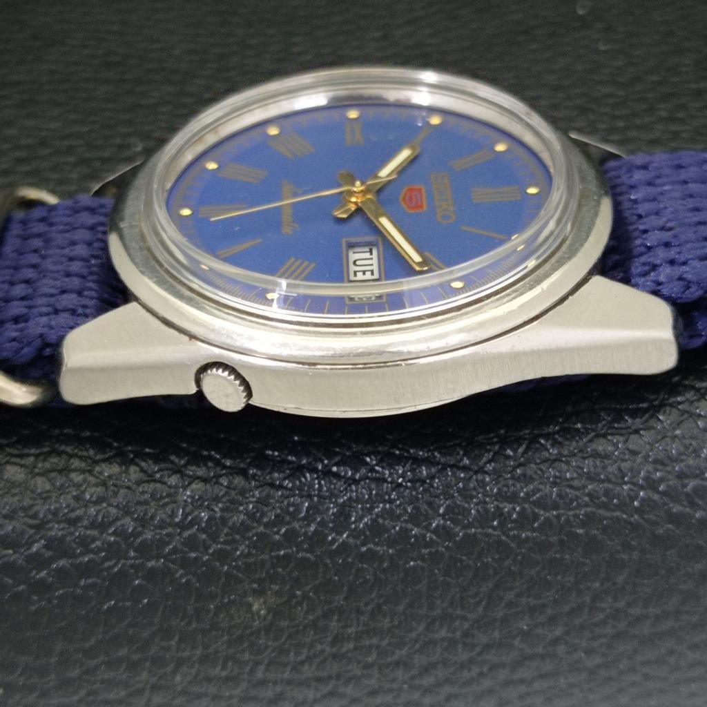 VINTAGE SEIKO 5 AUTOMATIC 6119C JAPAN MENS BLUE COLOR DIAL WATCH A500099-2 R151a-a500099