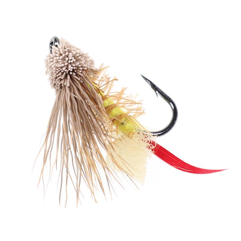 Bimoo 6 шт. #4 сухая муха из оленьих волос наземная муха Zuddler Цикада Аттрактор форель окунь нахлыстовая рыбалка приманка черная оливковая натуральная