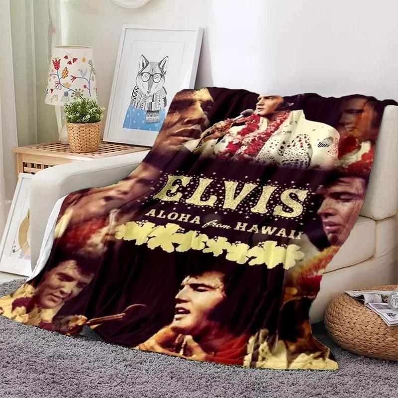 E-Elvis Presley Throw Blanket Soft Flannel Thin for Bed Sofa Cover Bedspread Home Deco Picnic Cooling Blankets for Beds Gift