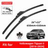 Car Wipers Double Rubber for Volkswagen Tiguan II 2016-2024 Front Brushes Cutter Automobiles Parts Accessories Windscreen Wipers Wear Parts