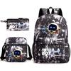 Teen Schoolbag, Universe Robot, Primary School Student Starry Sky Personality Heat Transfer Backpack Three-piece Set