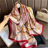 Horse Luxury Temperament Scarf Women's Line with Goods New Silk Scarf Long Large Size Travel Shawl Sun Protection