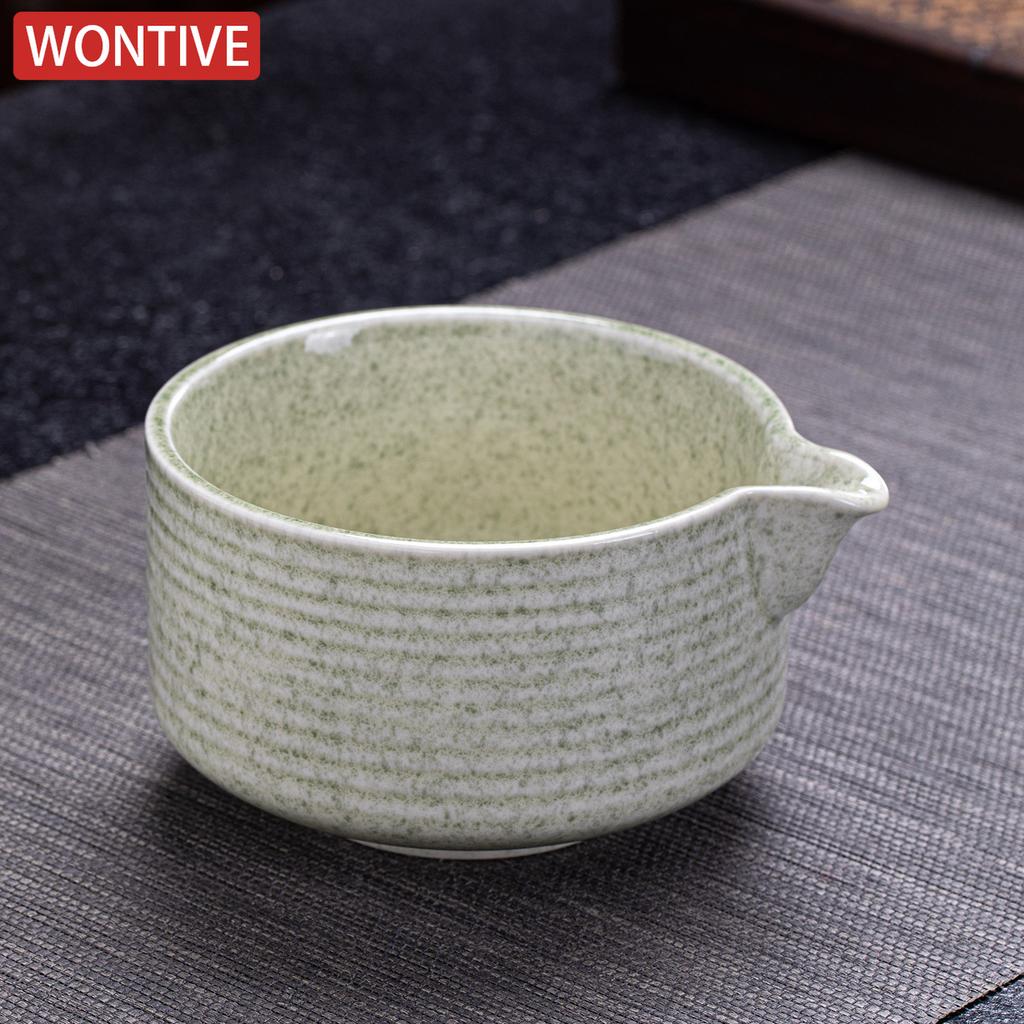 Matcha Grey Green Ceramic Matcha Bowl Large Capacity High Temperature Resistant Tea Salad Soup Bowl Smooth Green Tea Maker Cup