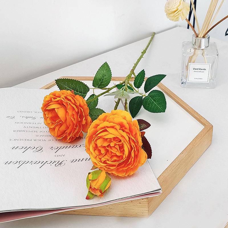 Искусственные цветы Роза Шелковый букет Пион Винтажные Поддельные цветы Растения Невеста Свадьба Домашнее украшение Подарок на День святого Валентина