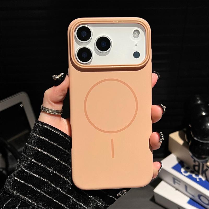 Роскошный Чехол для Телефона Магнитный Однотонный Для iPhone Air 12 13 14 15 16 17 Pro Max Беспроводная Зарядка Ударопрочный Защитный Жесткий Чехол