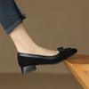 Модная новая обувь из овечьей замши на низком каблуке для женщин LEISURE Женские туфли-лодочки Квадратный носок Массивный каблук Обувь Женская Zapatos De Mujer Женская обувь