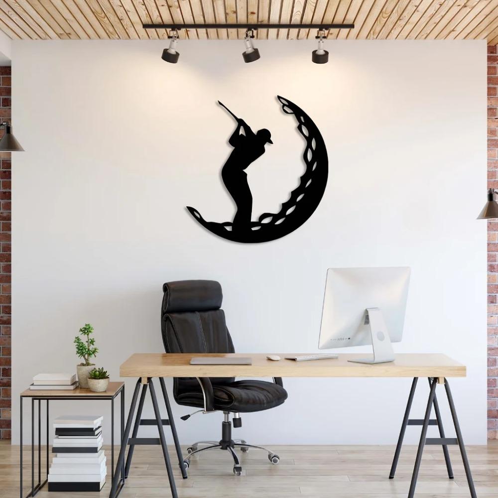 Golf Metal Wall Art – Stylish Golf Ball Design, Elegant Iron Art Silhouette, Perfect for Golf Decor, Wall Decoration & Artwork