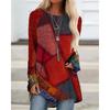 Geometric Patchwork 3d Print Long Sleeve T-shirt Women Fashion Crewneck Long Tunic Tops Womens T Shirt Breathable Tshirt Lady