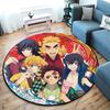 Classic Japanese-style cartoon Demon Slayer round rug, home soft decorative anti-slip yoga mat and chair mat, outdoor floor mat carpet K1