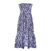 Strapless Dress For Women PrintingSummer Beach Boho Smocked Tube Top Long Dress
