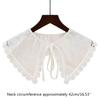 Japanese Stylish Fake Collar Dickey for Women Girls Floral Embroidered Lace White Shawl Scarf Student Necklace Capelet