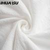IHUASU Женская мода лето весна однотонный принт О-образный вырез высокая талия повседневные платья