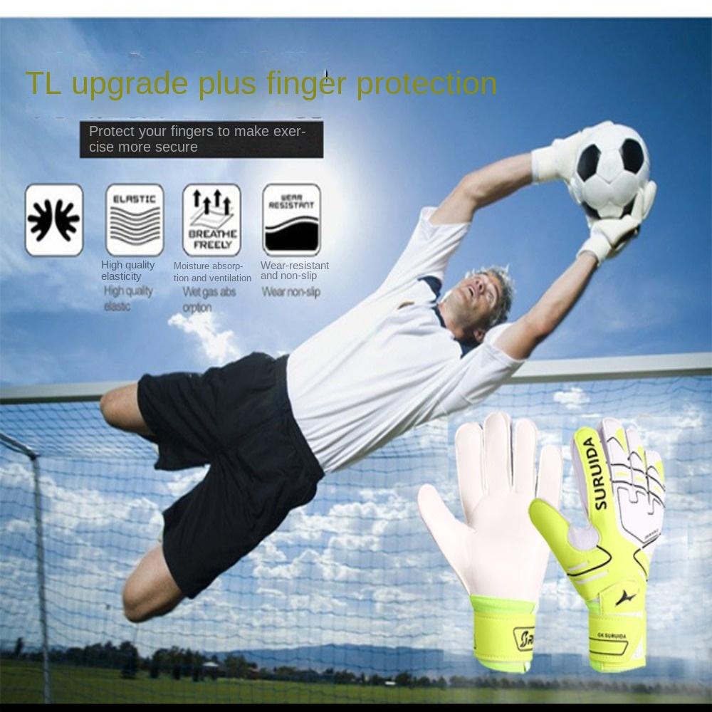 1 Pair Anti Slip Kids Football Goalie Gloves Thickened Game Goalkeeper Gloves Soccer