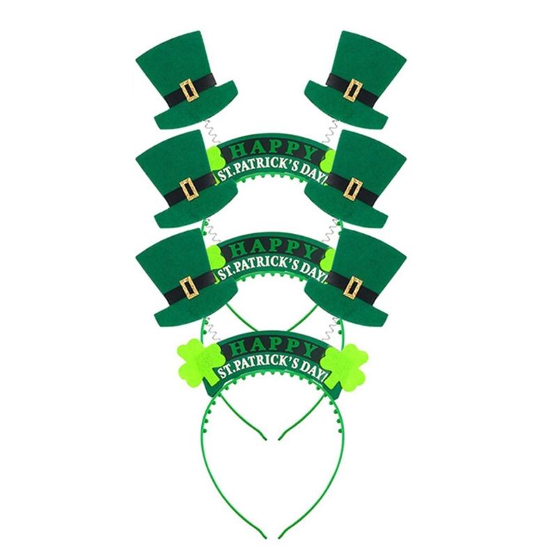 День Святого Патрика Женский ободок с трилистником, браслеты и ожерелье из бусин, очки, фестивальный костюм для косплей-выступлений
