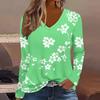 Plus Size European and American Fashion 2025 Women's Elegant V-neck Long Sleeve T-shirt