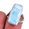 Natural Republic Ларимар Драгоценный камень 925 Проба Стерлинговое серебро Подарочное кольцо Р.6 H4y71