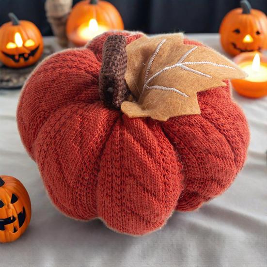 1/3Pcs Mini Knit Pumpkins Realistic Looking Faux Fall Harvest Crochet Pumpkins Thanksgiving Table Setting Small Knit Pumpkins