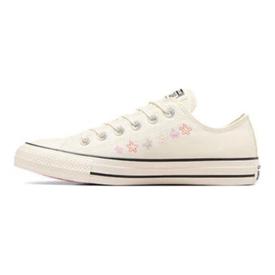 Женские кроссовки Chuck Taylor All Star Low с вышивкой Little Flowers, кремовые, черные, A10149C