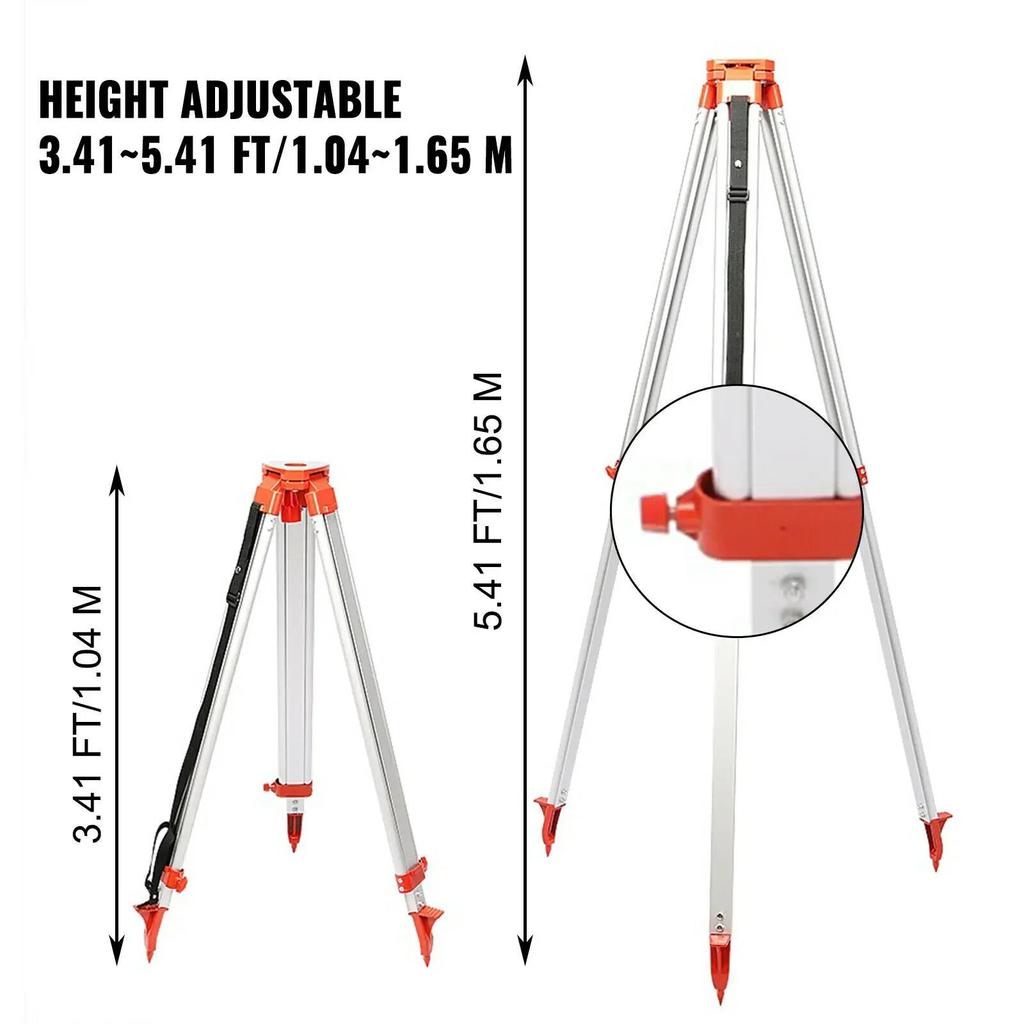 Universal Support for Laser Level Gauge Adjustable Height Range from 1.04 to 1.65 Meters + 5-Meter Measuring Device