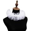 Vintage Renaissances Ruffled Mesh False Collar Victorian Gothic Neck Ruff Shawl Scarf Costume Cosplay Props for Women