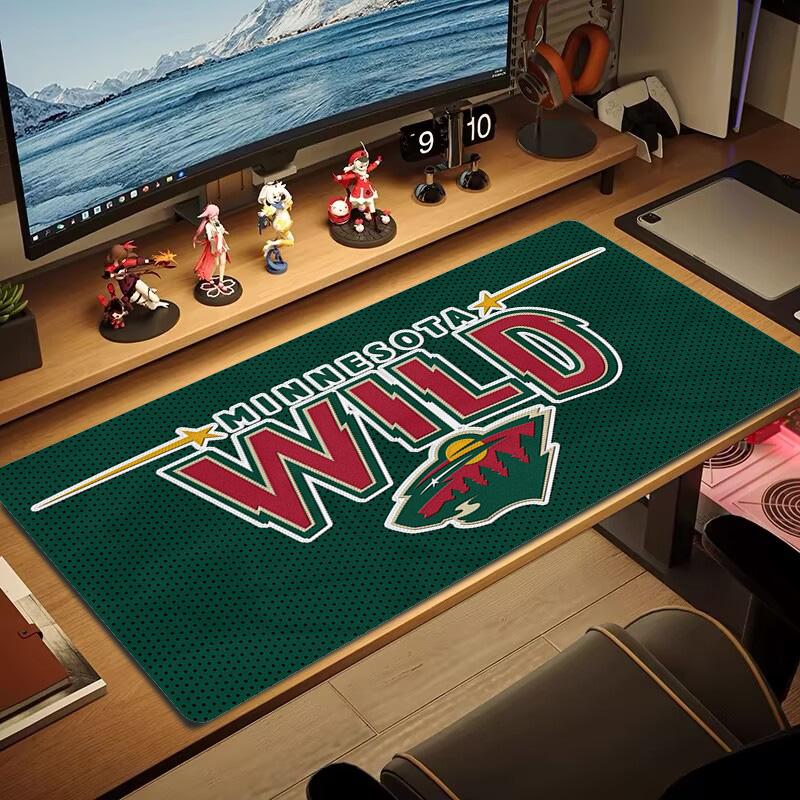 Minnesota Wild Цветная Коврик для Мыши Большой Игровой Стол Подушка Нескользящий Ноутбук Планшет Большой Коврик для Мыши XXL Коврик Мини ПК Игровой Коврик С Заблокированным Краем
