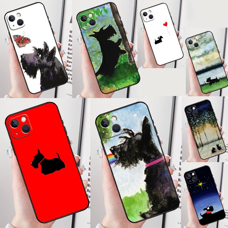 Westie Scottie Scottish Terrier Phone Case For iPhone 15 Pro 16 Pro 13 12 Mini 11 14 Pro Max XR 16 15 Plus 16e Cover Coque