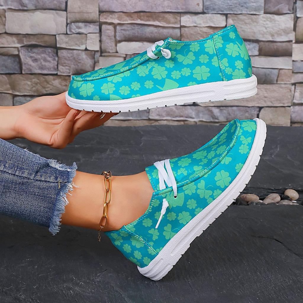 Canvas Women Shoes Women's Printed Colorful Flat Bottomed Casual Shoes