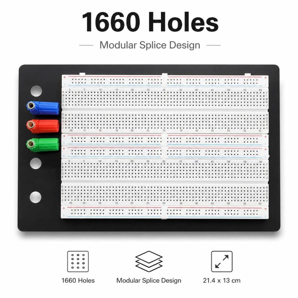 Reusable Sockets Solderless Breadboard 1660pts Electronic Circuit Board Circuit Testing